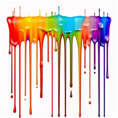 Un Primer Plano De Una Pintura Goteante De Color Arco Iris En Un Fondo