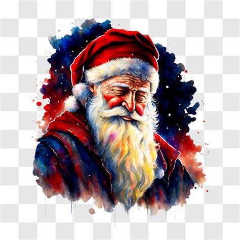 Download Colorful Santa Claus Painting For Holiday Decor Png Online