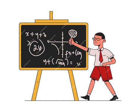 Premium Vector | Student at blackboard male character drawing on chalkboard back to school ...