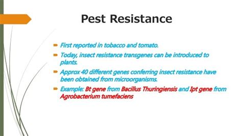 Pest And Herbicide Resistance