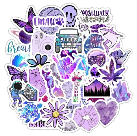 Purple Visco Random Sticker Pack Etsy