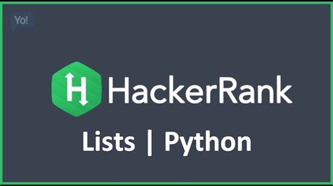 Lists HackerRank Solution In Python YouTube