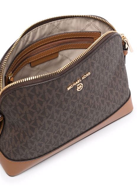 Michael Michael Kors Bolsa Transversal Dome Grande Logo Marrom