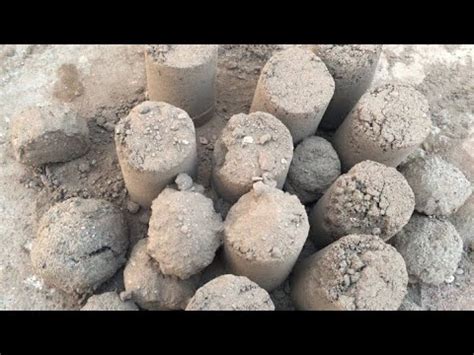 Gritty Sand Cement Balls And Cylinders Crispy Dry Floor Crumbling Pop