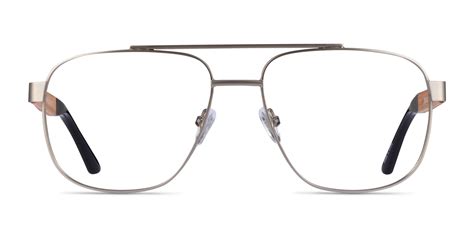 Miramar Aviator Matte Silver Full Rim Eyeglasses Eyebuydirect Canada