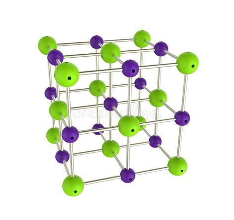 Estrutura Fcc Da Trava De Cristal Nacl Ilustração Stock Ilustração De Branco Trava 193080194