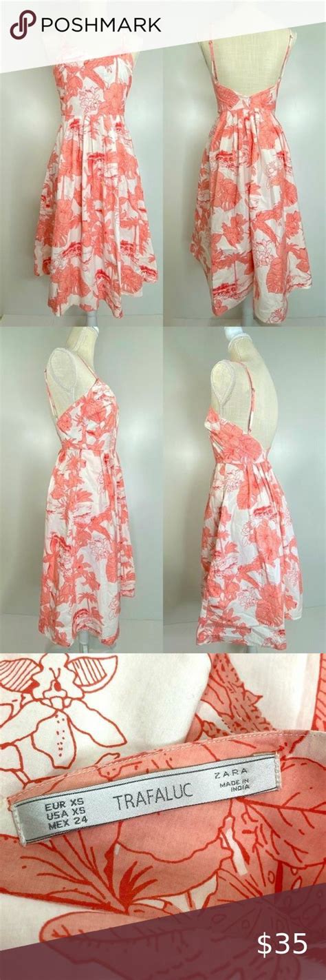 Zara Trafaluc Hawaiian Floral Toile Dress Xs Toile Dress Floral Toile