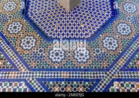 Primeros Planos De Azulejos De Mosaico De Zellige O Zellij En El