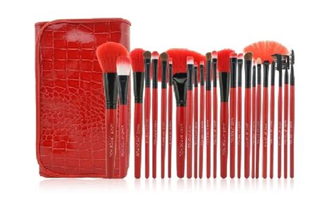 Makeup Brush Set with Vegan Leather Case (24-Piece) | Groupon