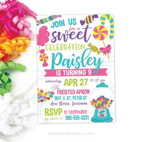 Candyland Birthday Invitation · Candy Birthday Party · Sweet