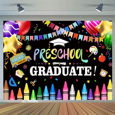 2024 Preschool Graduate Backdrop Kindergarten Pre K Congrats Grad Graduation Congratulations