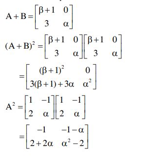 Let A 1 1 2 α and B β 1 1 0 α β R Let α1 be the value of α