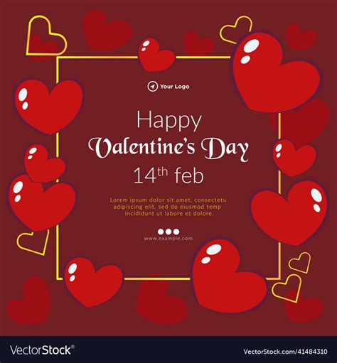 Happy Valentines Day Banner Design Royalty Free Vector Image