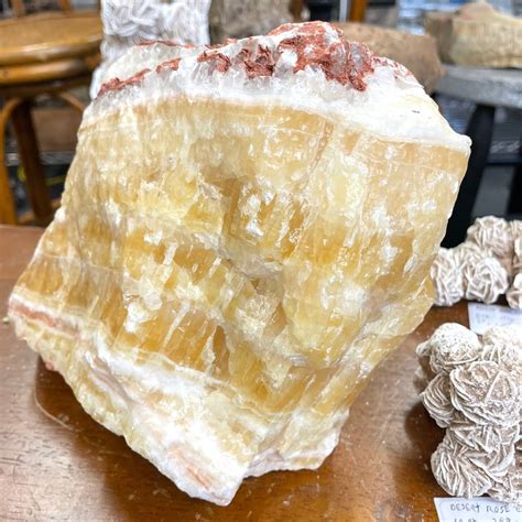 Calx2 Large Banded Honey Colored Calcite 135 Lbs Sculpture Specimen