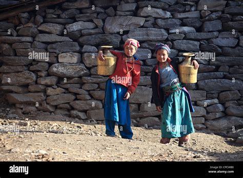 Nepali Tamang Rural Girls Stock Photo Alamy