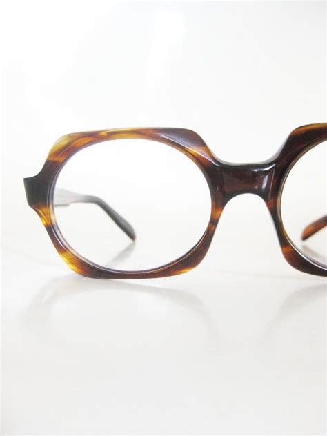 Vintage Mod Square Eyeglasses Womens Tortoisehell Amber Brown Etsy Vintage Eyeglasses Retro