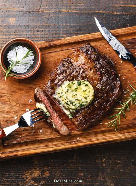 Pan Seared Ribeye Steak With Herb Butter Dear Mica Ribeye Steak