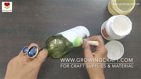 Glass Bottle Decoupage Art I 1 Easy Decoupage Tutorial Ideas I Diy