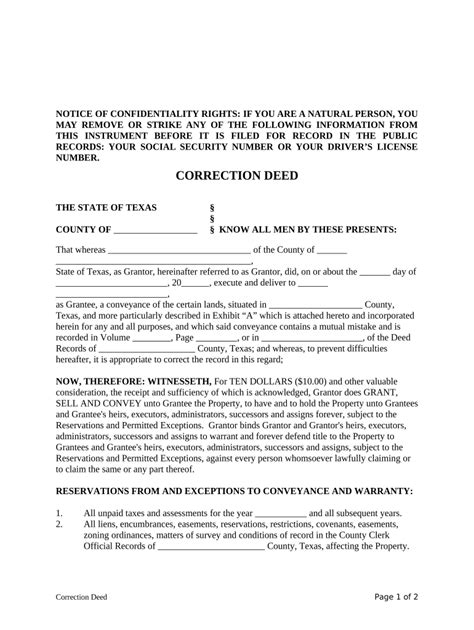 Correction Deed Doc Template Pdffiller