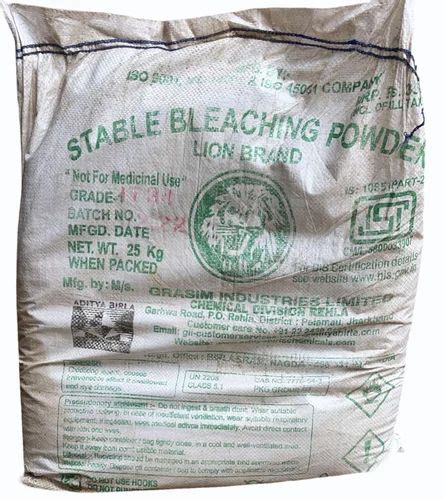 Industrial Grade Stable Bleaching Powder For Disinfectant At Rs