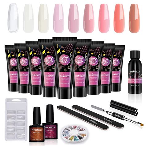 Amazon Poly Nail Gel Kit Phoenixy 9 Colors Poly Extension Gel