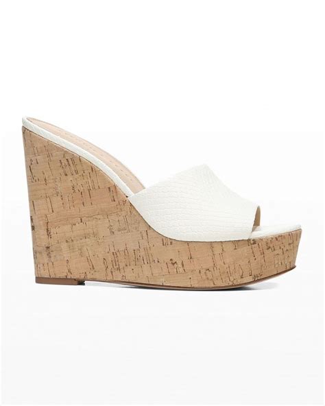 Veronica Beard Dali Lizard Embossed Wedge Sandals In Wedge