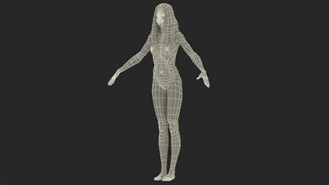 Caucasian Naked Woman T Pose 3D Model TurboSquid 2209607