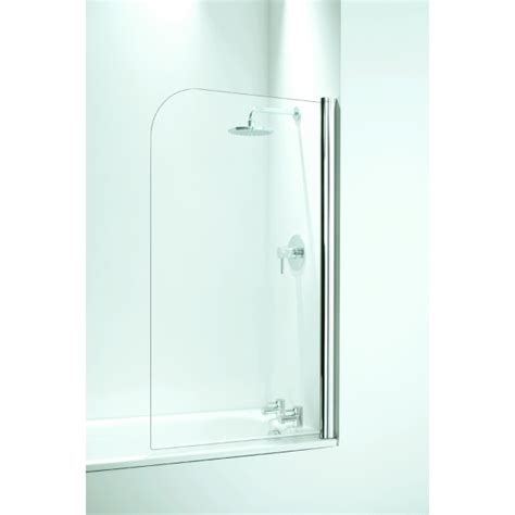 Coram Frameless Curved Bath Screen 800mm Chrome