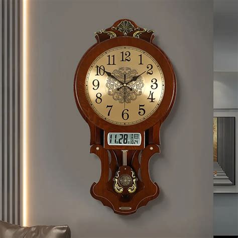 Reloj de pared de madera antiguo para decoración del hogar péndulo