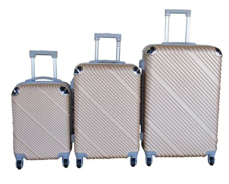 3 Piece Travel Luggage Suitcase Bag Set Stylish And Convenient Gold