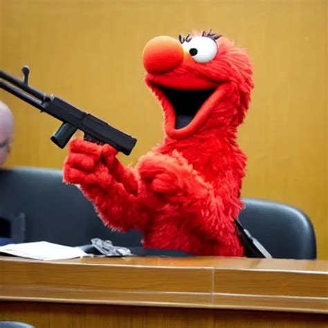 Elmo Firing A Ak In A Courtroom Stable Diffusion Openart