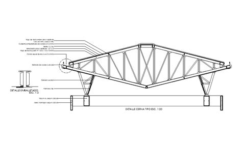 Detail Cerha Type Is Given In This Autocad Drawing Model Roof Truss