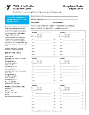 Fillable Online Estes Park Center Ymca Of The Rockies Estes Park Co