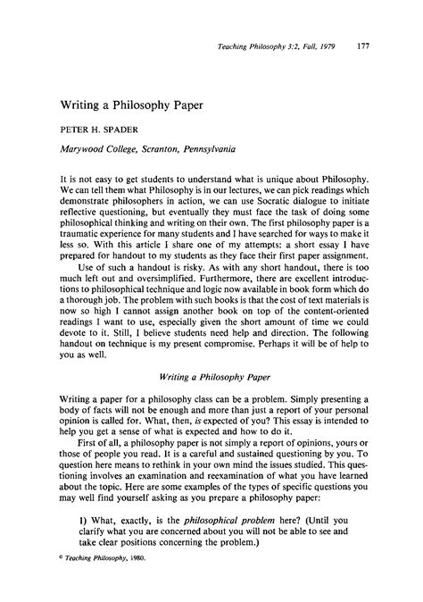 Philosophy Paper Outline Example And Writing Tips How To Make A