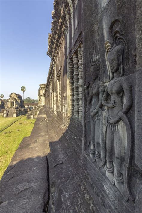 Complexo Do Templo Antigo De Angkor Wat Mil Bibliotecas Norte Do Deus