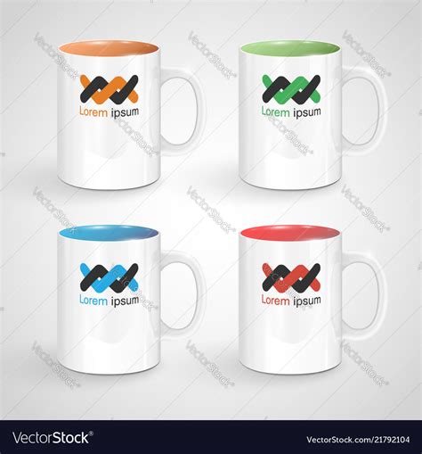 Realistic Mugs Royalty Free Vector Image VectorStock