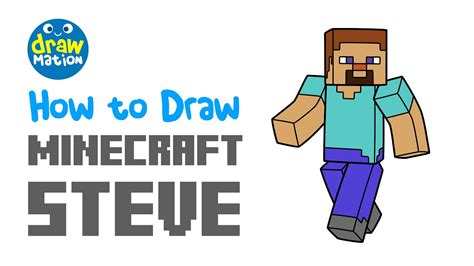 How To Draw Minecraft Steve Step By Step Drawing Tutorial Drawmation Series Youtube