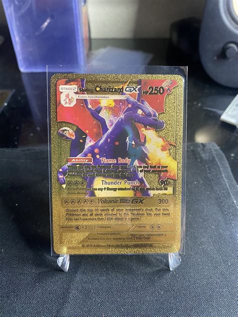 Mavin Shining Charizard Gx Stage Gold Foil Pokemon Card Fan Art Hp