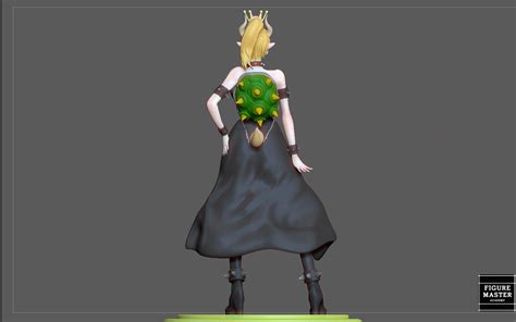 Artstation Bowsette Girl Statue Anime Game Character Mario Peach Kupa