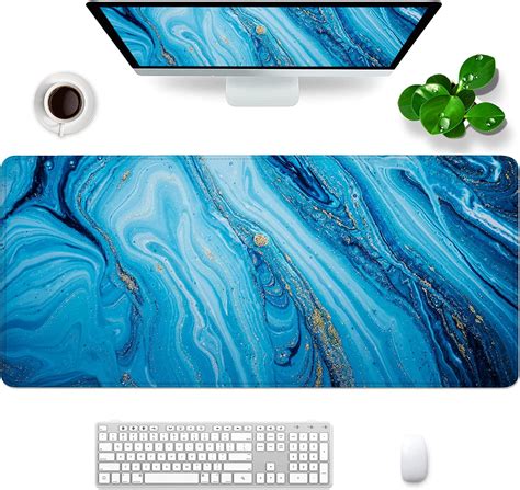 Blue Marble Mouse Pad XXL Large Mouse Pad for Desk 35x15.7x0.12inch ...