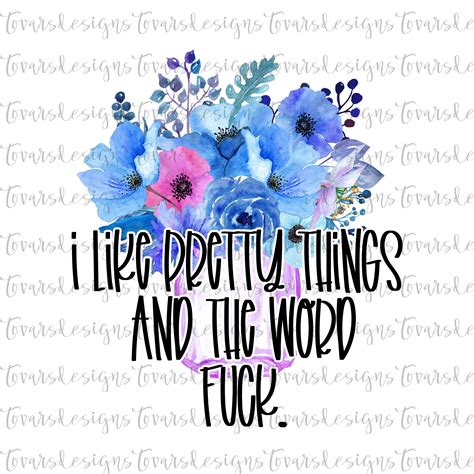I Like Pretty Things And The Word Fuck Funny Adult Quote Etsy