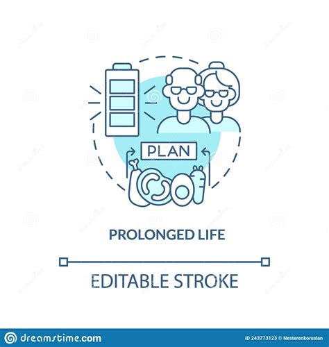 Prolonged Life Turquoise Concept Icon Stock Vector Illustration Of