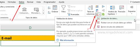 Como Validar el Correo Electrónico en Excel Paso a Paso Ninja del Excel