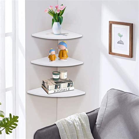 Floating Corner Shelves Set Of Wall Mounted Storage Shelf Pvc With