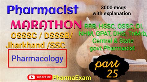 Pharmacology Important Mcq Pharmacistexampreparation Osssc