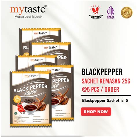 Jual MY TASTE Blackpepper Sachet 25 Gram Isi 5 Pcs Saus Lada Hitam