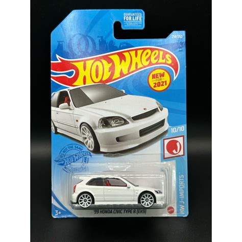 Hot Wheels 99 Honda Civic Type R EK9 J Hook Crease Shopee Malaysia