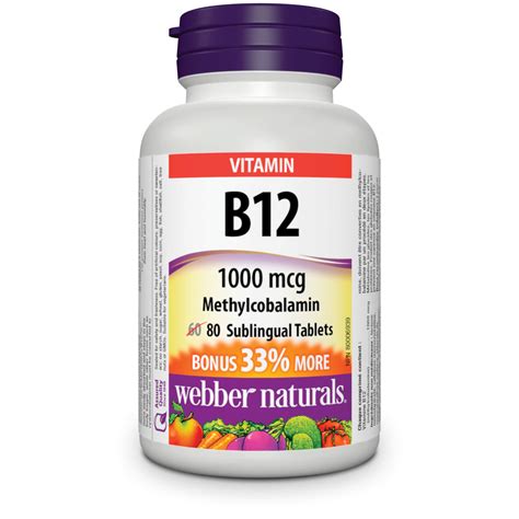 Webber Naturals Vitamin B12 1000 Mcg Quick Dissolve 80 Tablets