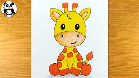 Step By Step Tutorial Giraffe Cute Drawings For Beginners