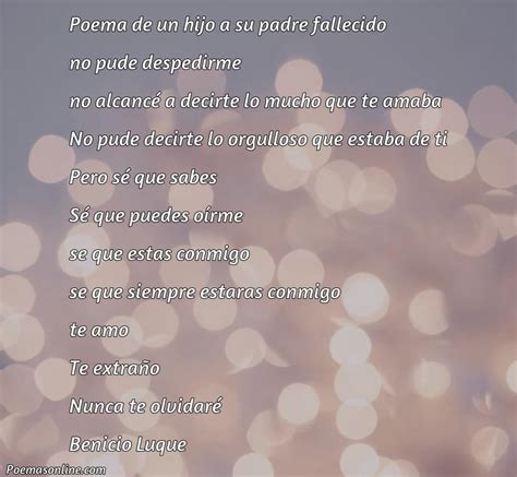 Cinco Poemas De Un Hijo A Su Padre Fallecido Poemas Online